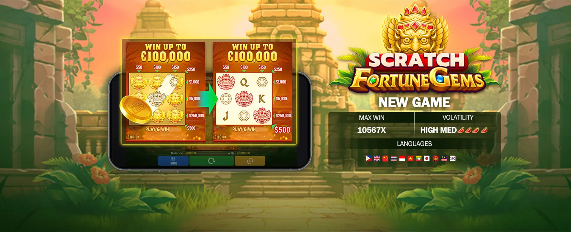 Plus777 App on a smartphone displaying casino games